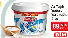 YÖRÜKOĞLU AZ YAĞLI YOĞURT 3 KG